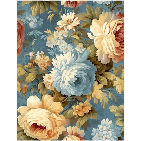Floralplus Floral Wallpaper Vintage Large Flower Wallpaper Peel and Stick